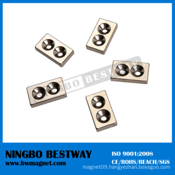 N42 1/2in.x1/2in.x1/8in. Block NdFeB Countersunk magnets